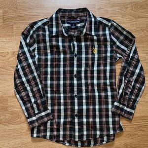 U.S. Polo Assn. Boy’s Navy and White Plaid Shirt